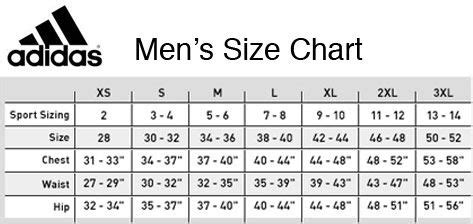 Adidas shorts size chart